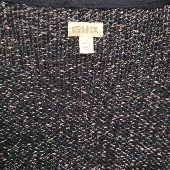 Gymboree girls cardigan, 10-12, blue, shiny thread - Picture 2 of 4